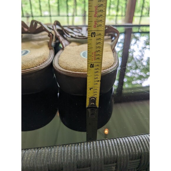 Dr Scholl's Sandals Women's sz 11 Brown Leather Woven Advanced Comfort Series - Picture 10 of 11